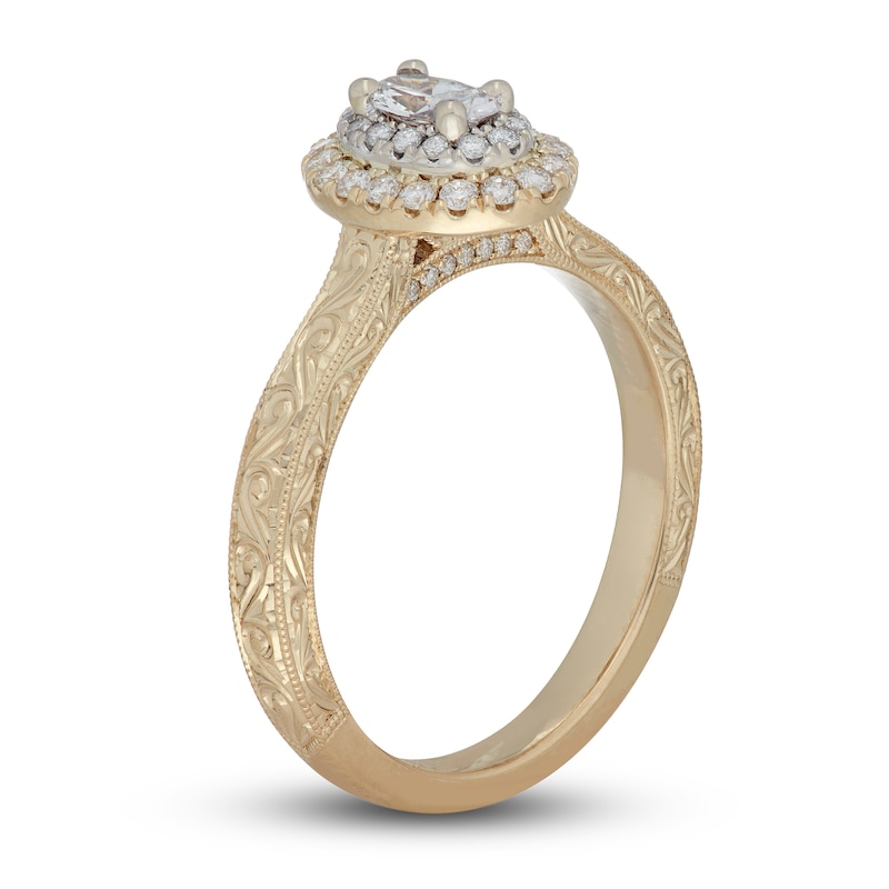 Main Image 2 of Neil Lane Diamond Engagement Ring 1/2 ct tw Oval & Round 14K Two-Tone Gold