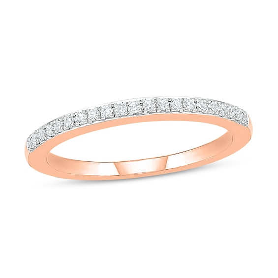 Diamond Wedding Band 1/8 ct tw Round-cut 10K Rose Gold