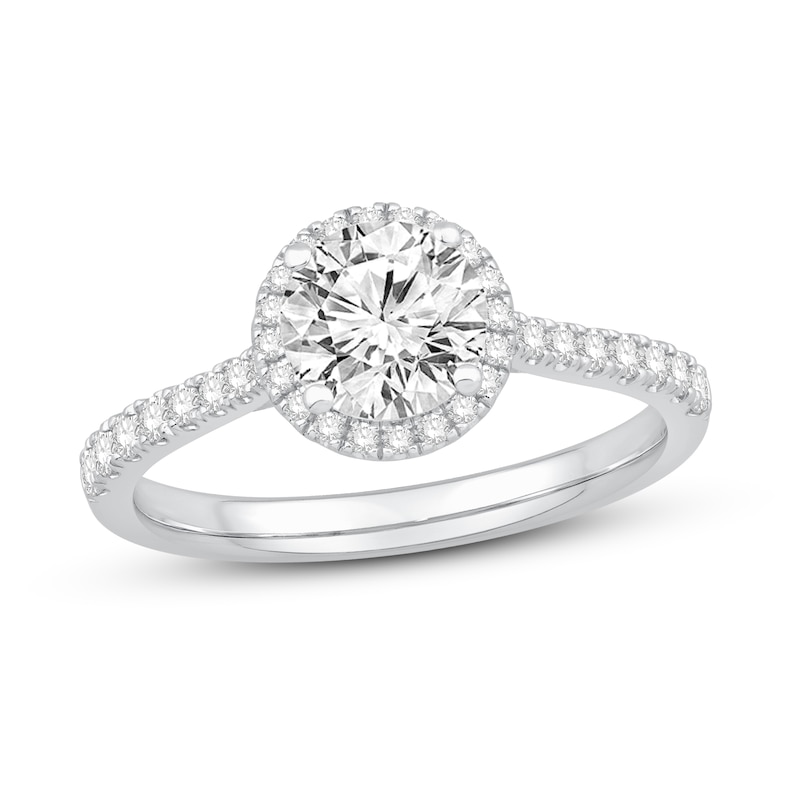 Main Image 1 of GIA Diamond Engagement Ring 1-1/4 ct tw Round-cut 18K White Gold