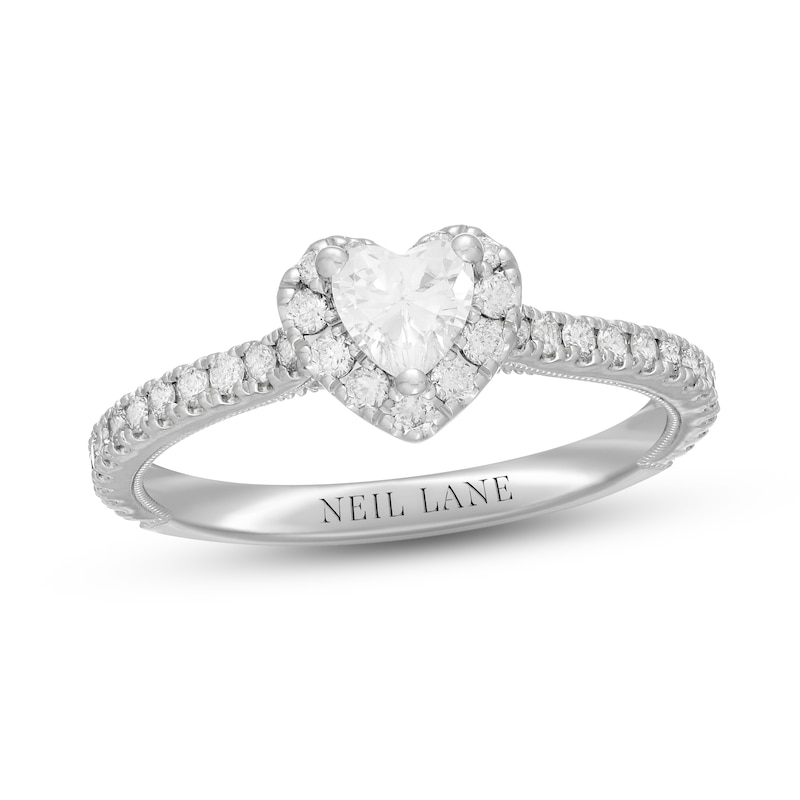 Main Image 1 of Neil Lane Diamond Engagement Ring 5/8 ct tw Heart & Round-Cut 14K White Gold