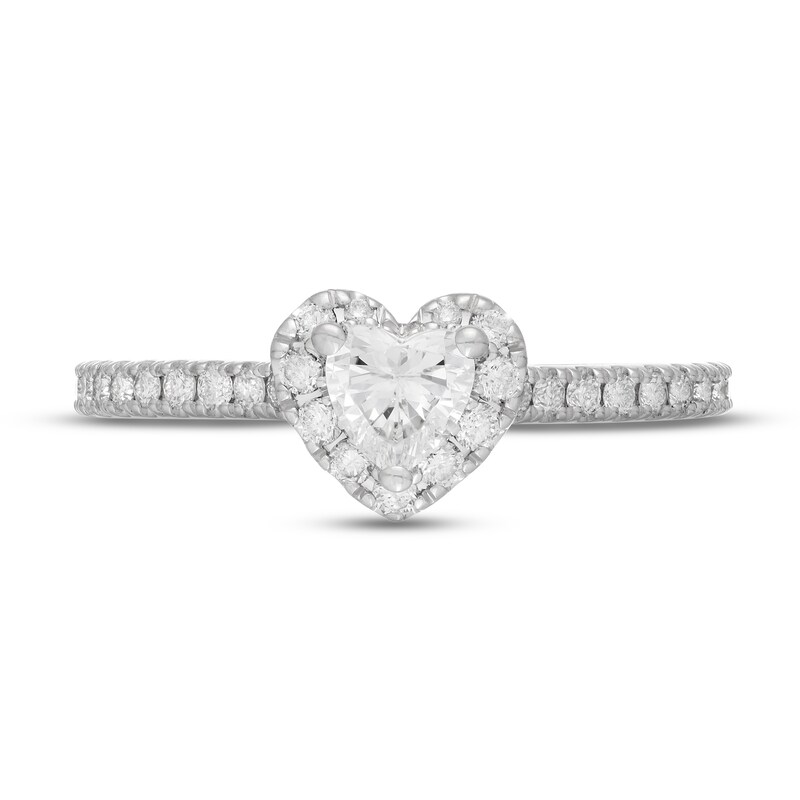 Main Image 2 of Neil Lane Diamond Engagement Ring 5/8 ct tw Heart & Round-Cut 14K White Gold