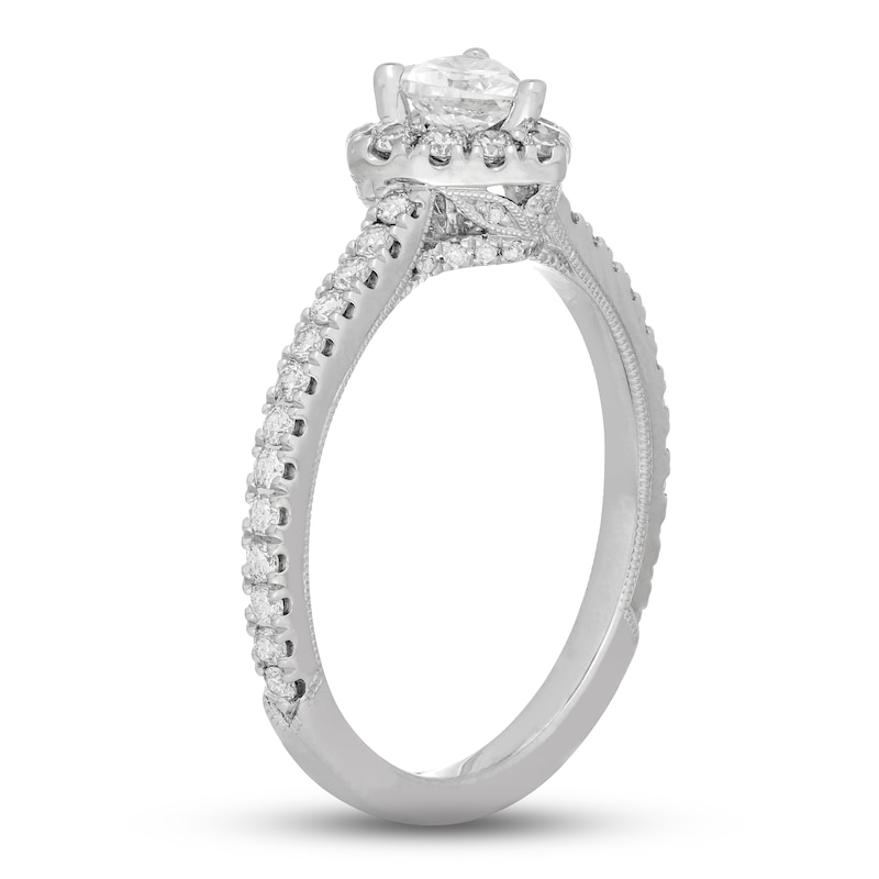 Main Image 3 of Neil Lane Diamond Engagement Ring 5/8 ct tw Heart & Round-Cut 14K White Gold