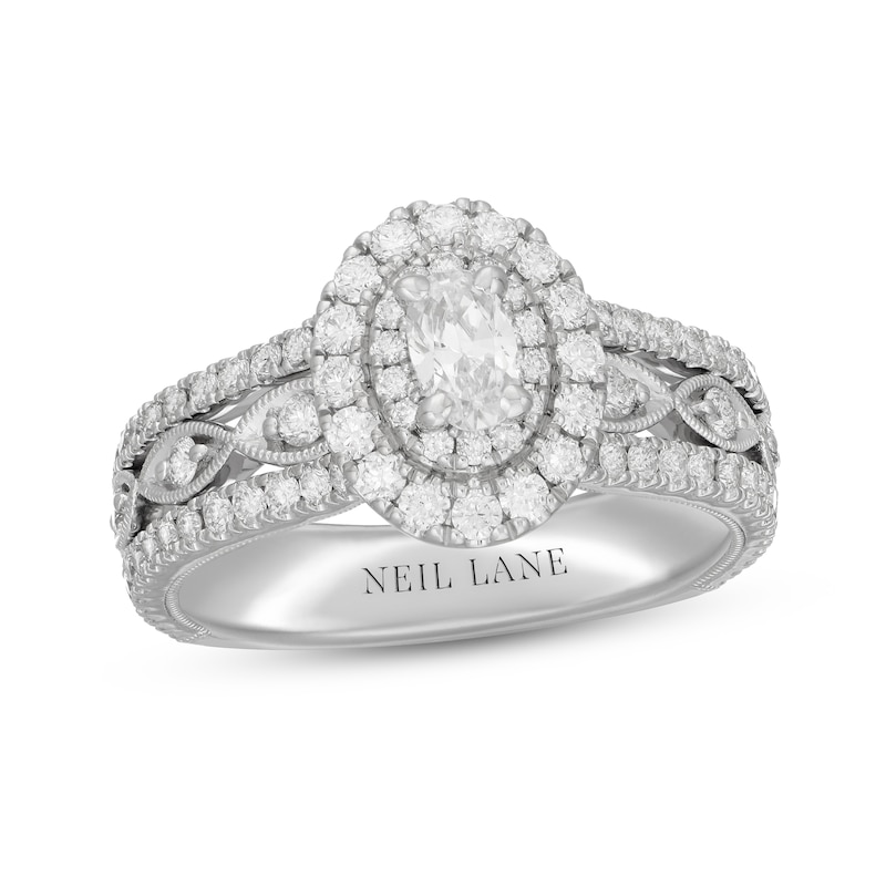 Neil Lane Diamond Engagement Ring 1 ct tw Oval & Round-cut 14K White Gold
