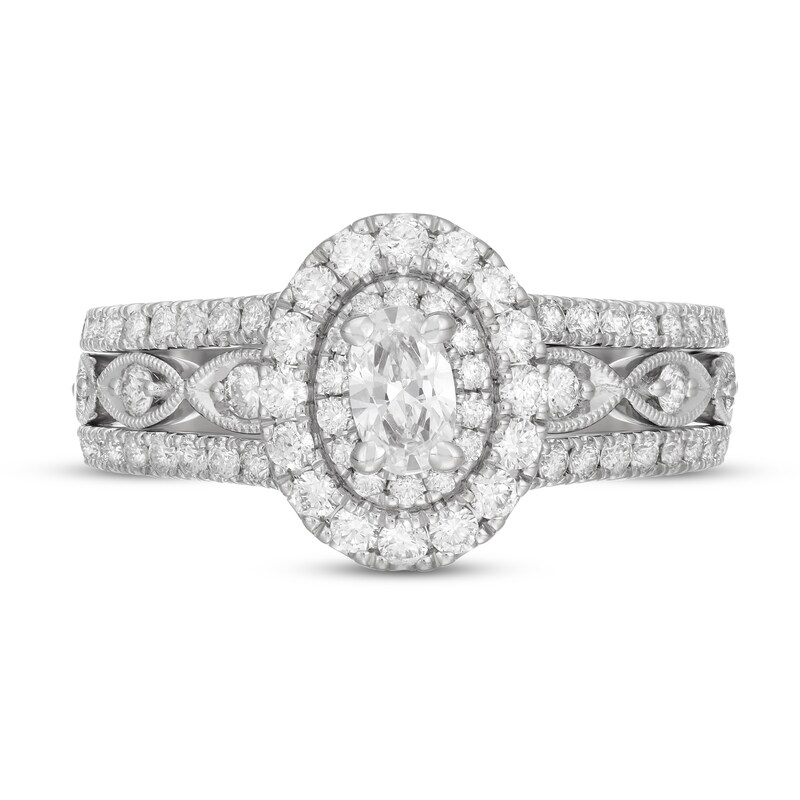 Neil Lane Diamond Engagement Ring 1 ct tw Oval & Round-cut 14K White Gold