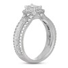 Neil Lane Diamond Engagement Ring 1-7/8 ct tw Emerald, Round & Baguette-cut 14K White Gold
