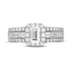 Neil Lane Diamond Engagement Ring 1-7/8 ct tw Emerald, Round & Baguette-cut 14K White Gold