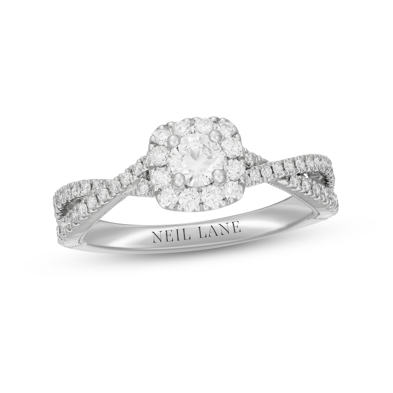 Neil Lane White & Black Diamond Engagement Ring 5/8 ct tw Round-cut 14K White Gold