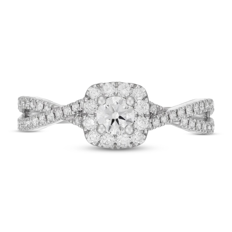Neil Lane White & Black Diamond Engagement Ring 5/8 ct tw Round-cut 14K White Gold