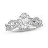 Neil Lane White & Black Diamond Engagement Ring 1 ct tw Oval & Round-cut 14K White Gold