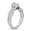 Neil Lane White & Black Diamond Engagement Ring 1 ct tw Oval & Round-cut 14K White Gold