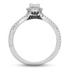 Neil Lane White & Black Diamond Engagement Ring 1 ct tw Oval & Round-cut 14K White Gold