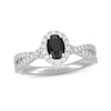 Thumbnail Image 1 of Neil Lane Black & White Diamond Engagement Ring 1-1/8 ct tw Oval & Round-cut 14K White Gold