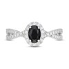 Thumbnail Image 3 of Neil Lane Black & White Diamond Engagement Ring 1-1/8 ct tw Oval & Round-cut 14K White Gold