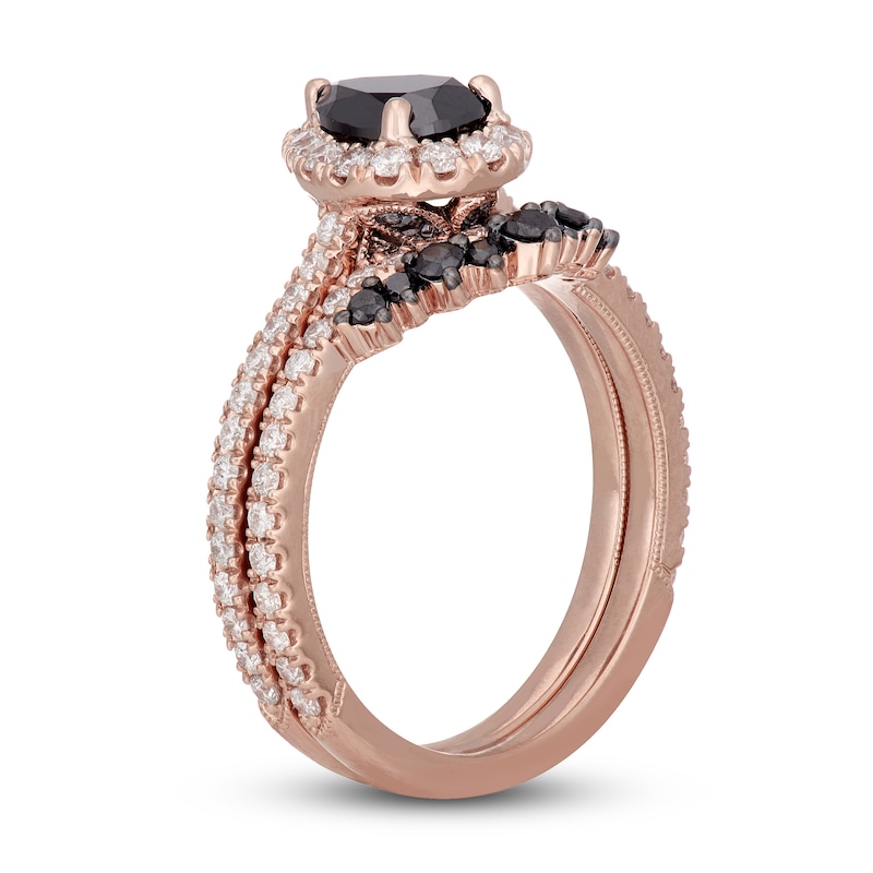 Main Image 2 of Neil Lane Black & White Pear Shaped Diamond Bridal Set 1-1/2 ct tw 14K Rose Gold