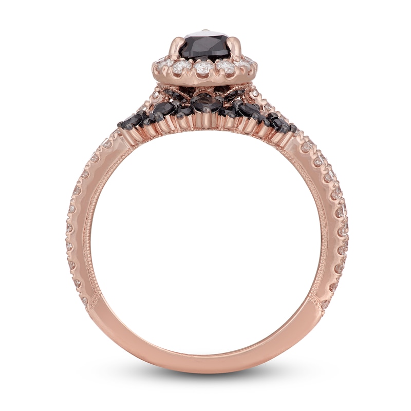 Main Image 3 of Neil Lane Black & White Pear Shaped Diamond Bridal Set 1-1/2 ct tw 14K Rose Gold