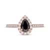 Neil Lane Black & White Diamond Engagement Ring 1-1/8 ct tw Oval & Round-cut 14K Rose Gold