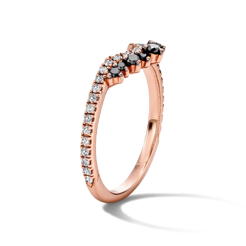 Main Image 2 of Neil Lane Black & White Diamond Wedding Band 3/8 ct tw Round-cut 14K Rose Gold