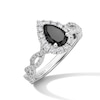 Thumbnail Image 1 of Neil Lane Black & White Diamond Engagement Ring 1-1/2 ct tw Pear & Round-cut 14K White Gold