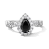 Thumbnail Image 2 of Neil Lane Black & White Diamond Engagement Ring 1-1/2 ct tw Pear & Round-cut 14K White Gold