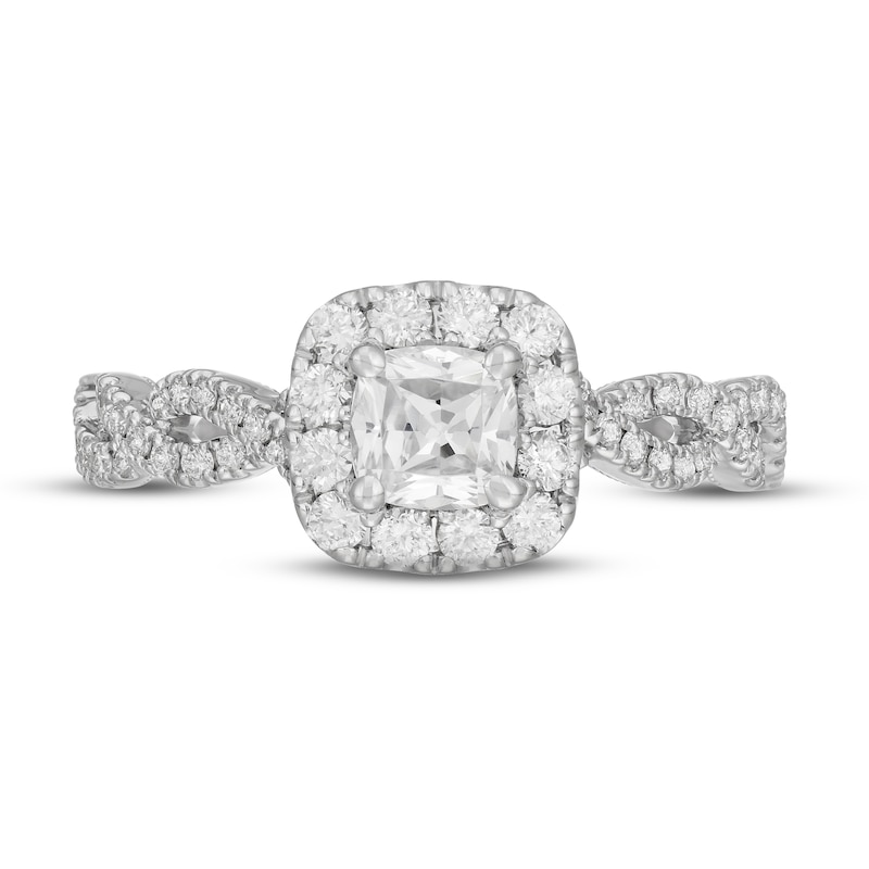 Neil Lane Diamond Engagement Ring 1-1/6 ct tw Cushion & Round-cut 14K White Gold