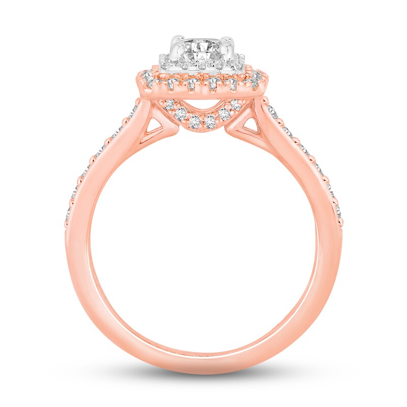 Main Image 3 of Adore Diamond Engagement Ring 1 ct tw Princess & Round-cut 14K Two-Tone Gold