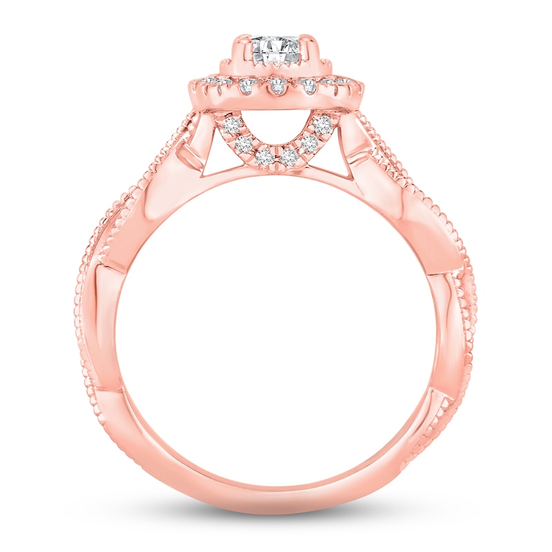 Main Image 3 of Diamond Engagement Ring 5/8 ct tw Round-cut 14K Rose Gold