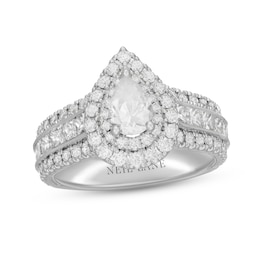 Neil Lane Diamond Engagement Ring 2-3/8 ct tw Pear, Round & Princess-cut 14K White Gold