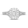 Neil Lane Diamond Engagement Ring 1-3/4 ct tw Emerald, Round & Princess-cut 14K White Gold