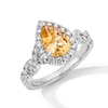 Thumbnail Image 1 of Neil Lane Citrine & Diamond Engagement Ring 3/4 ct tw Round-cut 14K White Gold