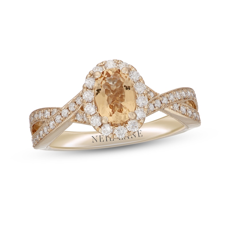 Neil Lane Citrine & Diamond Engagement Ring 5/8 ct tw Round-cut 14K ...