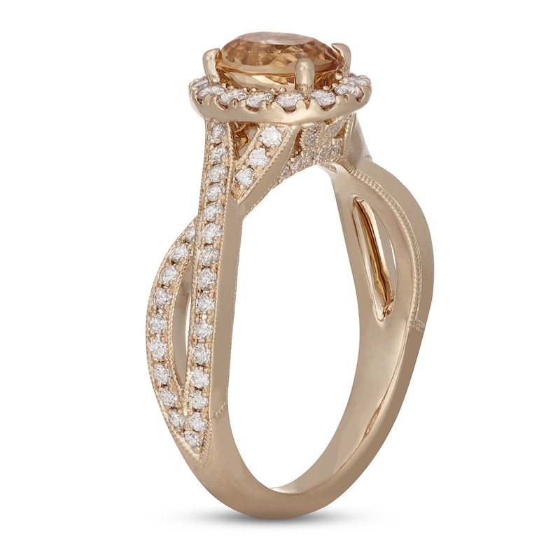 Main Image 2 of Neil Lane Citrine & Diamond Engagement Ring 5/8 ct tw Round-cut 14K Yellow Gold