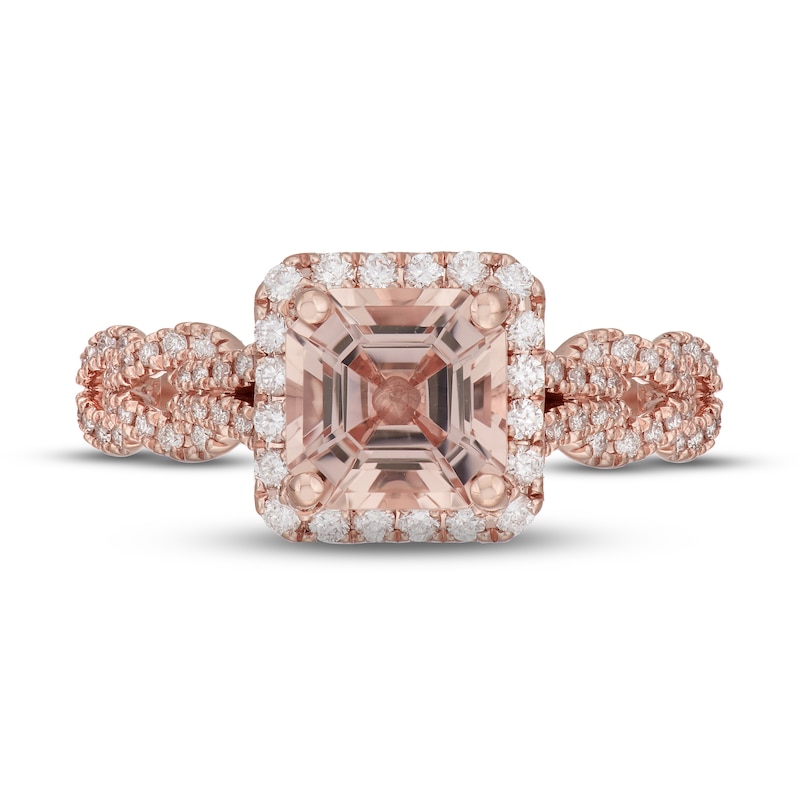 Neil Lane Morganite & Diamond Engagement Ring 1/2 ct tw Round-cut 14K Rose Gold