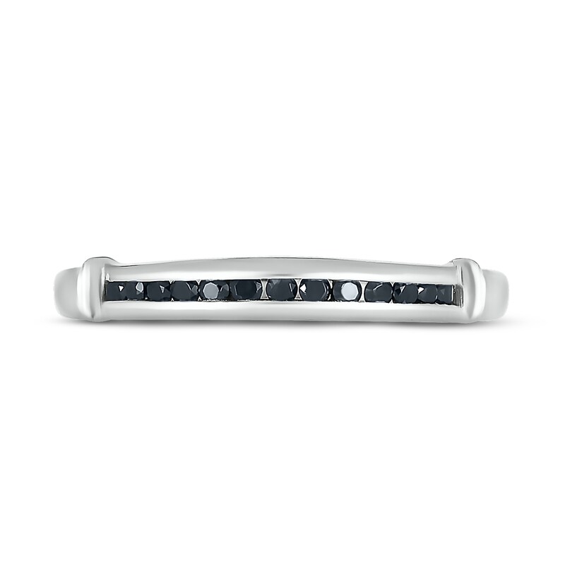 Main Image 2 of Adore Black Diamond Wedding Band 1/6 ct tw Round-cut 10K White Gold