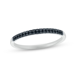 Adore Black Diamond Wedding Band 1/10 ct tw Round-cut 10K White Gold
