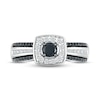 Thumbnail Image 1 of Black & White Diamond Engagement Ring 7/8 ct tw Round-cut 10K White Gold