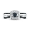 Thumbnail Image 1 of Black & White Diamond Engagement Ring 7/8 ct tw Round-cut 10K White Gold