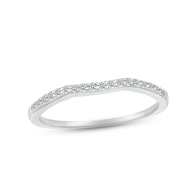 Main Image 1 of Adore Diamond Wedding Band 1/6 ct tw Round-cut 10K White Gold