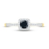 Thumbnail Image 1 of Black & White Diamond Engagement Ring 3/8 ct tw Round-cut 10K Yellow Gold