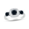 Thumbnail Image 0 of Black & White Diamond Engagement Ring 1-1/6 ct tw Round-cut 10K White Gold