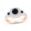 Thumbnail Image 0 of Black & White Diamond Engagement Ring 1-1/4 ct tw Round-cut 10K Rose Gold
