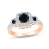 Thumbnail Image 0 of Black & White Diamond Engagement Ring 1-1/4 ct tw Round-cut 10K Rose Gold