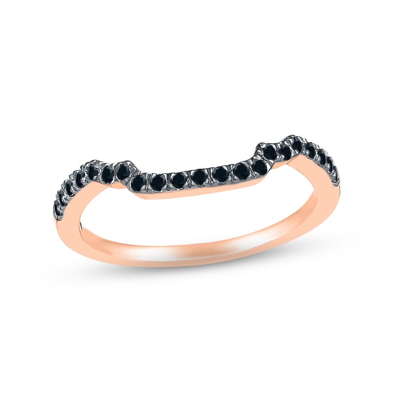 Main Image 1 of Adore Black Diamond Wedding Band 1/6 ct tw Round-cut 10K Rose Gold