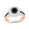 Thumbnail Image 0 of Black & White Diamond Engagement Ring 1-1/6 ct tw Round-cut 10K Rose Gold