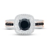 Thumbnail Image 1 of Black & White Diamond Engagement Ring 1-1/6 ct tw Round-cut 10K Rose Gold