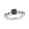 Thumbnail Image 0 of Black Diamond Engagement Ring 1/2 ct tw Round-cut 10K White Gold