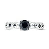 Thumbnail Image 1 of Black Diamond Engagement Ring 1/2 ct tw Round-cut 10K White Gold