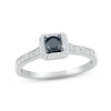 Thumbnail Image 0 of Black & White Diamond Engagement Ring 3/8 ct tw Round-cut 10K White Gold