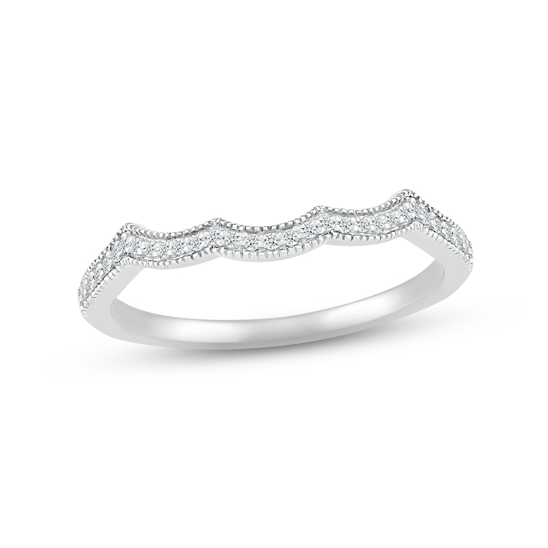 Main Image 1 of Adore Diamond Wedding Band 1/10 ct tw Round-cut 10K White Gold