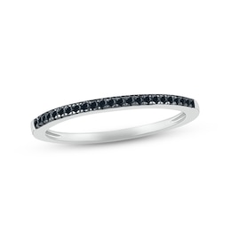Adore Black Diamond Wedding Band 1/8 ct tw Round-cut 10K White Gold
