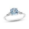 Thumbnail Image 0 of Aquamarine & Diamond Engagement Ring 1/20 ct tw Round-cut 14K White Gold